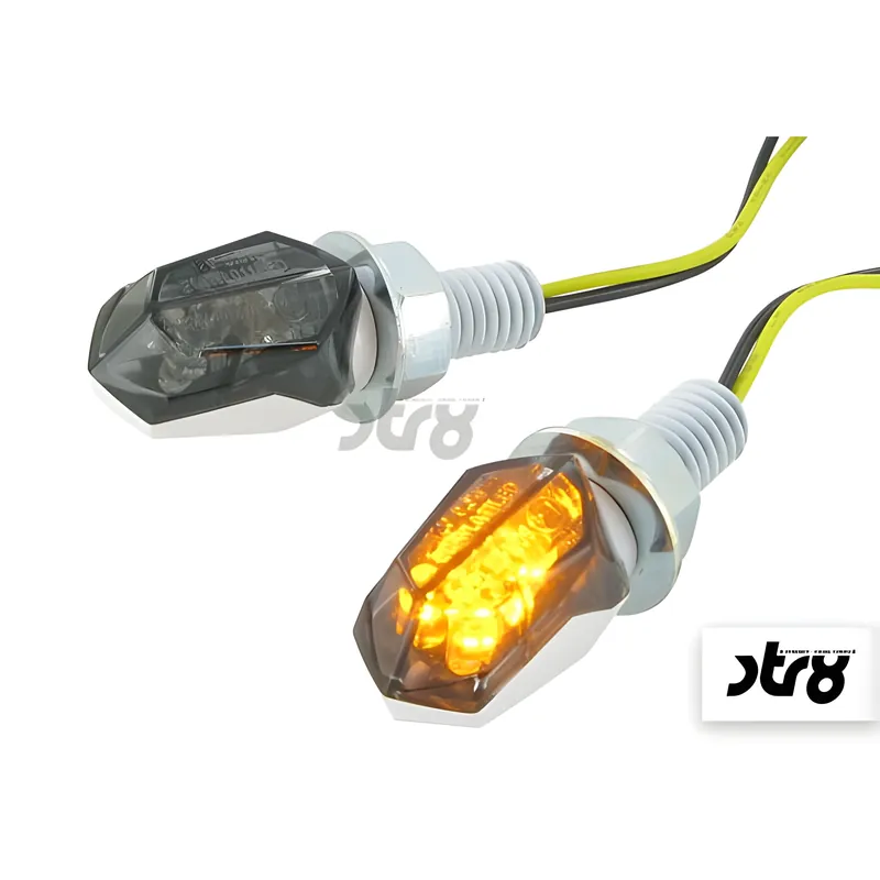 Markenprodukt Blinker STR8 Led Mini 2 Black Line weiß getönt mit Straßenzulassung