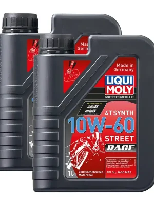 2x Liqui Moly 1525 Motorbike 4T Synth Street Race Motoröl 10W-60 1L Super-Preis