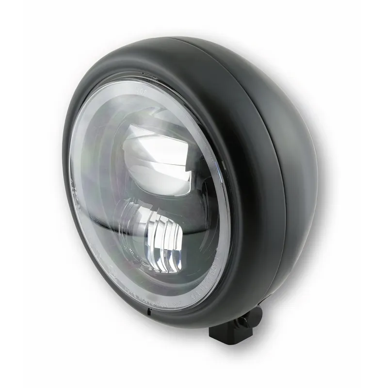 Scheinwerfer Highsider Pecos Typ 7 5 ¾ Zoll Standlichtring LED mattschwarz mit Standlichtring Beliebt