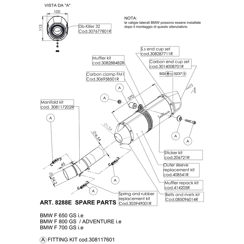Auspuffhalterung LeoVince Auspuff-Ersatzteil Schrauben Haltesatz für BMW F 800 Bj. 2008 Wochenendangebot
