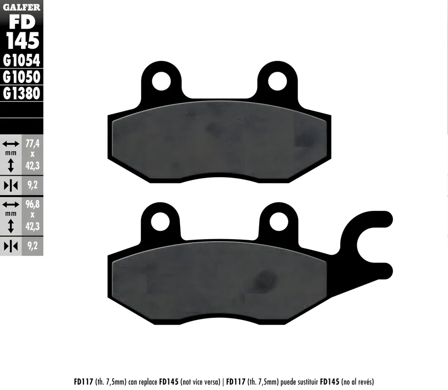 Sonderangebot Bremsbeläge Set Galfer FD145G1054 & FD401G1054 Semi-Metall vorne & hinten für Suzuki AN Burgman 250 ccm Bj. 2007