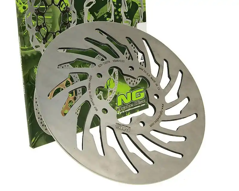 Markenprodukt Bremsscheibe NG 829 - 220 / 57 / 4mm 5 Loch für Yamaha DTR SM X, Malaguti XSM Rieju RS-2 Matrix Drakon Naked NKD MBK X-Limit 50 ccm