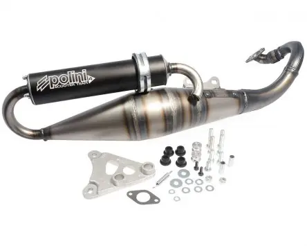 Auspuff POLINI Sport Scooter Team 4 kompatibel für Minarelli liegend Yamaha Aerox, JogR, MBK Nitro, MachG, Aprilia SR50 Echt