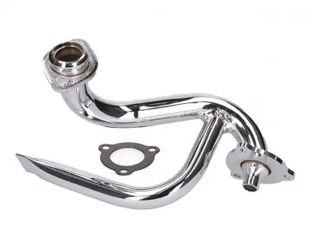 Begrenztes Angebot Auspuffkrümmer chrom mit Staurohr und Drossel kompatibel für Aprilia SX, RX