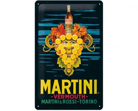 Sale Reklameschild NOSTALGIC ART Martini - Vermouth Grapes, 20x30cm, geprägtes Stahlblech, Blechtafel