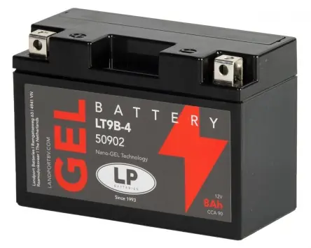 Billig Batterie LANDPORT LT9B-4 Gel 12V 8Ah kompatibel für Yamaha Majesty 400, MT-03, T-Max 500, TT 600, X-Max 125 250 300 400, XT 660, YZF-R6