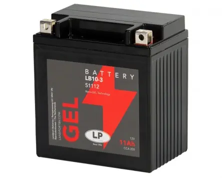 Batterie LANDPORT LB10-3 Gel 12V 11Ah YB10L-A2 kompatibel für Kawasaki Z 250 650 900, Piaggio Beverly, Carnaby, Hexagon, X7 X9, Suzuki GSX 600, Yamaha Preisknaller