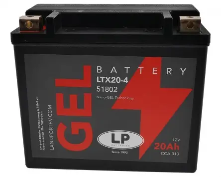 Echt Batterie LANDPORT LTX20-4 Gel 12V 20Ah, 175x87x155mm kompatibel für HD Chopper, Moto Guzzi California 1400, Norge 1200 GT, Honda VF 1100 C Magna