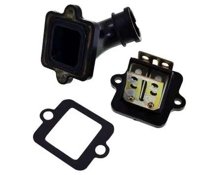 Ansaugstutzen Set 2EXTREME ungedrosselt mit Membranblock, Dichtung kompatibel für Peugeot liegend 2-Takt 50ccm Speedfight 3 / 4, JetForce Top-Seller