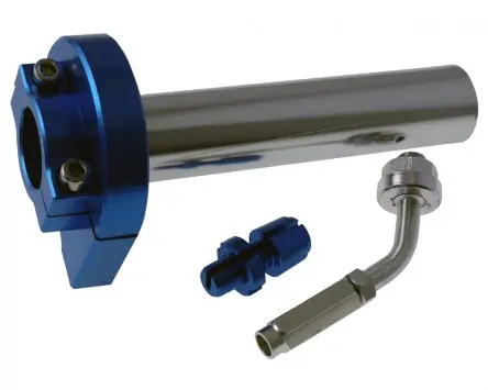 Abverkauf Gasgriff TNT CNC Kurzhub blau eloxiert universal kompatibel mit Roller, Scooter, Maxiscooter, Vespa, Mofa, Moped