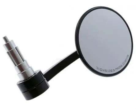 Günstig Lenkerendenspiegel HIGHSIDER Montana Evo schwarz mit Adapter 12-22mm kompatibel für Motorrad, Roller, Quad, Moped, Mofa, Vespa