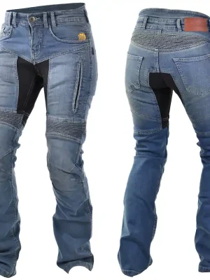 TRILOBITE verstärkte Aramid Motorrad JEANS PARADO CE DAMEN BLAU Neuheit