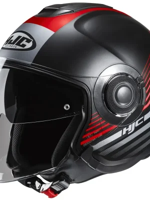 Top-Seller HJC i40N DOVA Jethelm rot-schwarz-silber & Visier
