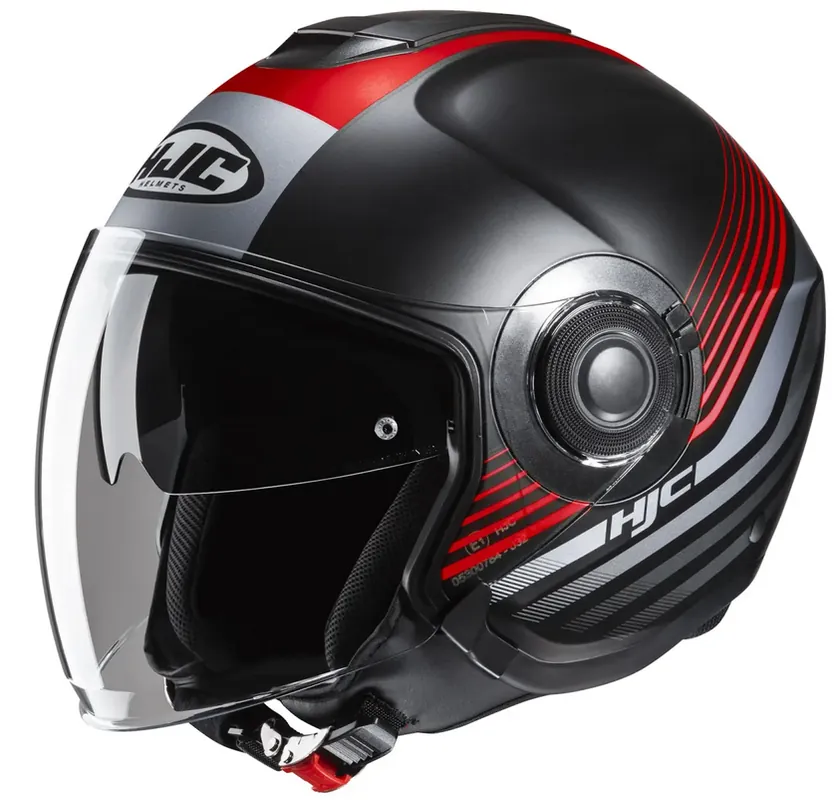 Top-Seller HJC i40N DOVA Jethelm rot-schwarz-silber & Visier