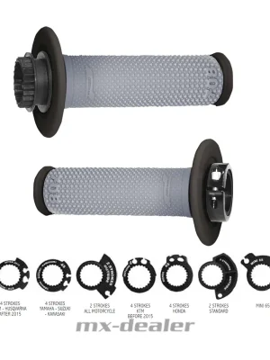 Lock On Griffe Griffgummis Schraubgriffe MX Enduro Progrip 708 SCS Grau Motocross 2T 4T Abverkauf