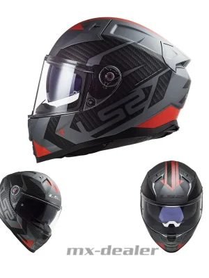 LS2 FF811 Vector II Splitter Matt Titanium Rot Motorradhelm Integralhelm Sonnenblende S (55-56cm) Highlight