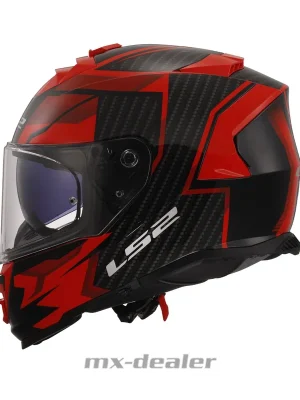 LS2 FF 800 Storm Tracker Schwarz Rot Motorrad Helm Integralhelm Sonnenblende S (55-56cm) Sale