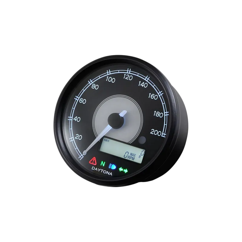DAYTONA "VELONA80" Tachometer 200 KM/H MPH, weiße LED, schwarz Preisknaller