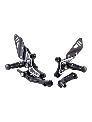 Expressversand GILLES TOOLING Fußrastenanlage RCT10GT schwarz-silber für BMW R NINE T 2017 bis 2023