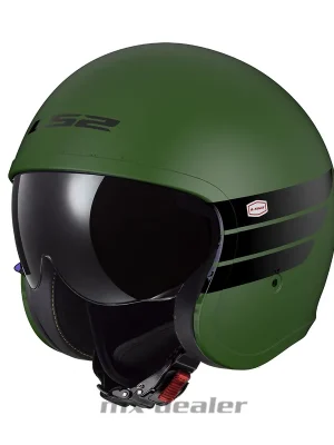 Begrenztes Angebot LS2 OF599 Spitfire II Retro Military Green Motorrad Helm Jethelm Sonnenblende Urban