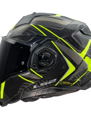 Heißes Angebot LS2 Klapphelm Advant X Carbon Future II Gelb FF901 Motorrad Helm + dunkles Visier S (55-56cm)