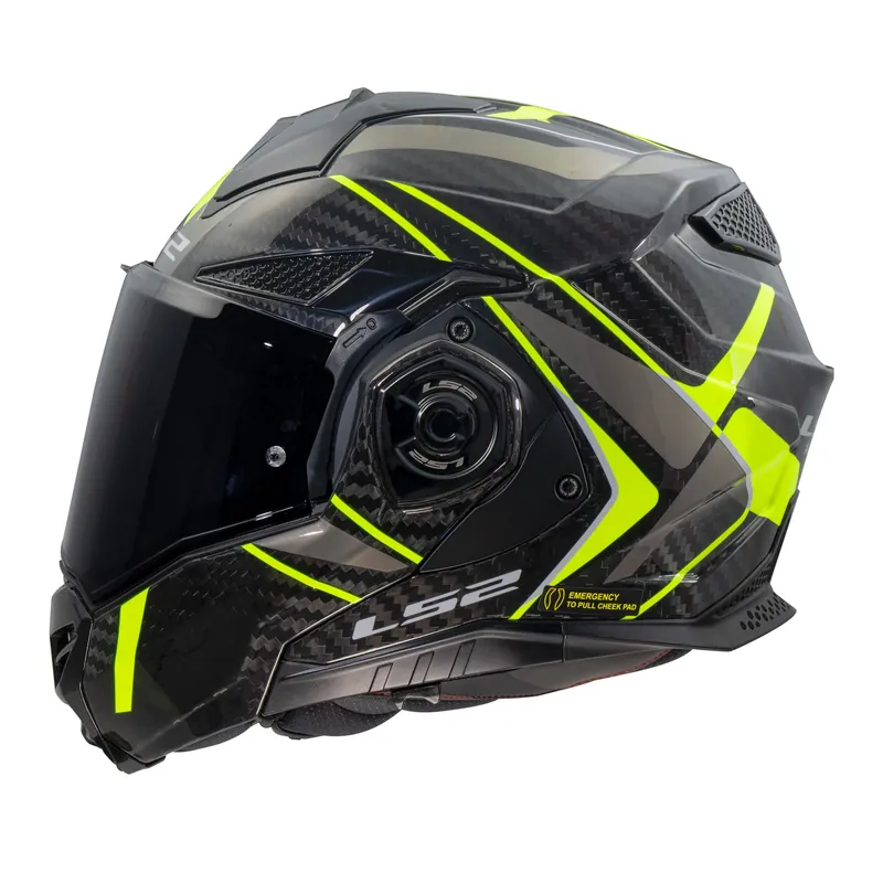 LS2 Klapphelm Advant X Carbon Future II Gelb FF901 Motorrad Helm + dunkles Visier XL (61-62cm) Online Kaufen