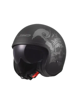 Beliebt LS2 OF599 Spitfire II Willy Schwarz Matt Motorrad Helm Jethelm Sonnenblende Urban M (57-58cm)