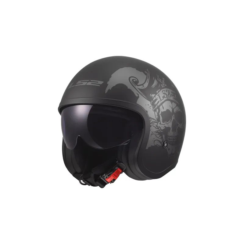 Beliebt LS2 OF599 Spitfire II Willy Schwarz Matt Motorrad Helm Jethelm Sonnenblende Urban M (57-58cm)