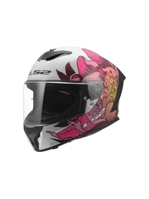 LS2 Motorradhelm Rapid III Poppies Weiß Pink FF820 Integralhelm Race Top-Angebot