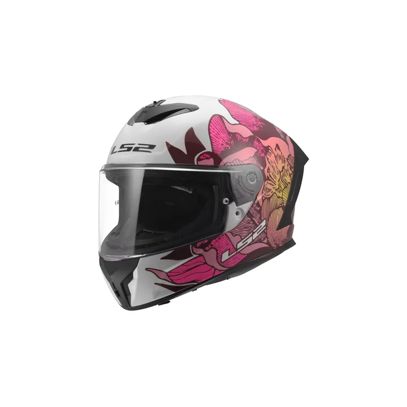 LS2 Motorradhelm Rapid III Poppies Weiß Pink FF820 Integralhelm Race Top-Angebot