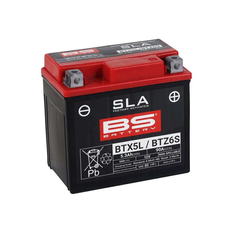 BS Battery Motorradbatterie 12V BTX5L 5AH 90A AGM wartungsfrei werksakt. Billig