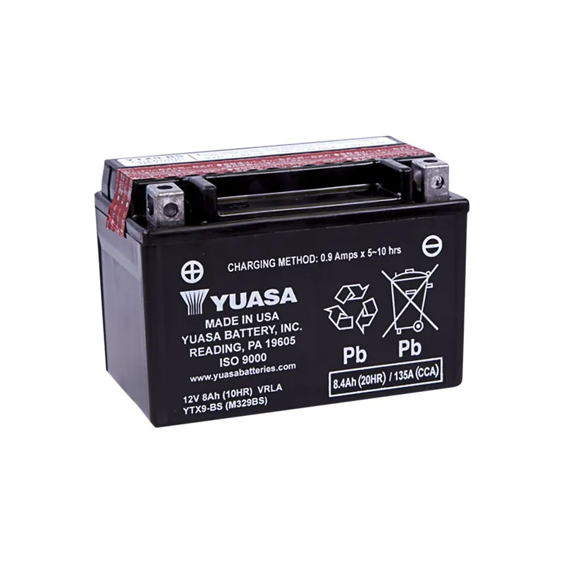 Sofort Bestellen Yuasa Motorradbatterie 12V YTX9-BS 8AH 135A AGM wartungsfrei m. Säurepack
