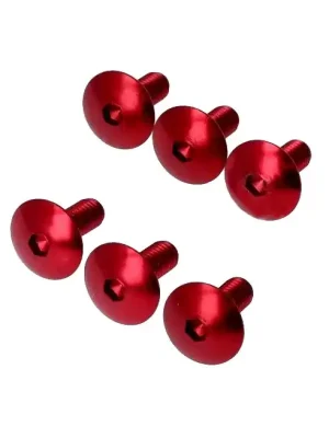 6 Stück Mofa Moped Tuning M6 x15 Linsenkopf Torx Aluminium eloxiert rot Must-Have