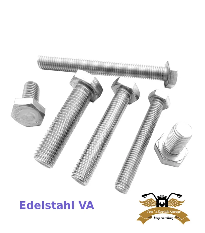 10 x Sechskantschraube M5 x 20 DIN 933 V2A Edelstahl Mofa Moped Schneller Versand