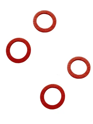 4 x Fiber Ring 5,5 x 9,0 x 1 mm Fiberring Flach Dichtung Faserring Mofa Moped Mokick rot Garantierte Lieferung