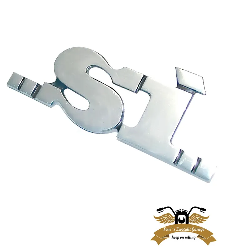 Embleme Schriftzug Vespa SI 3D Metall Chrom Seitendeckel Monte Carlo Zertifiziert