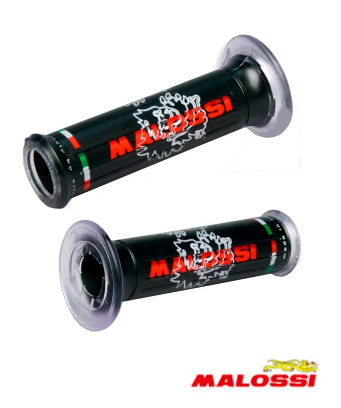 Lenkergriffe Griffe Lion schwarz 22/24mm - 125mm mit Sticker -Malossi- Aktuell