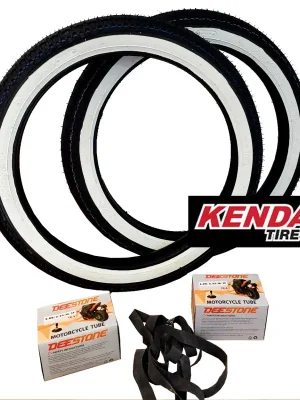 Reifen Set Weißwandreifen 2x Kenda K252 2,25x16 TT 31L komplett -OEM- Highlight