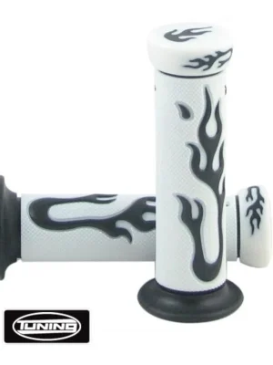 Beliebt Lenkergriffe "Flame" weiß schwarz Griffe 22/24mm/125mm Mofa Moped -Tuning-