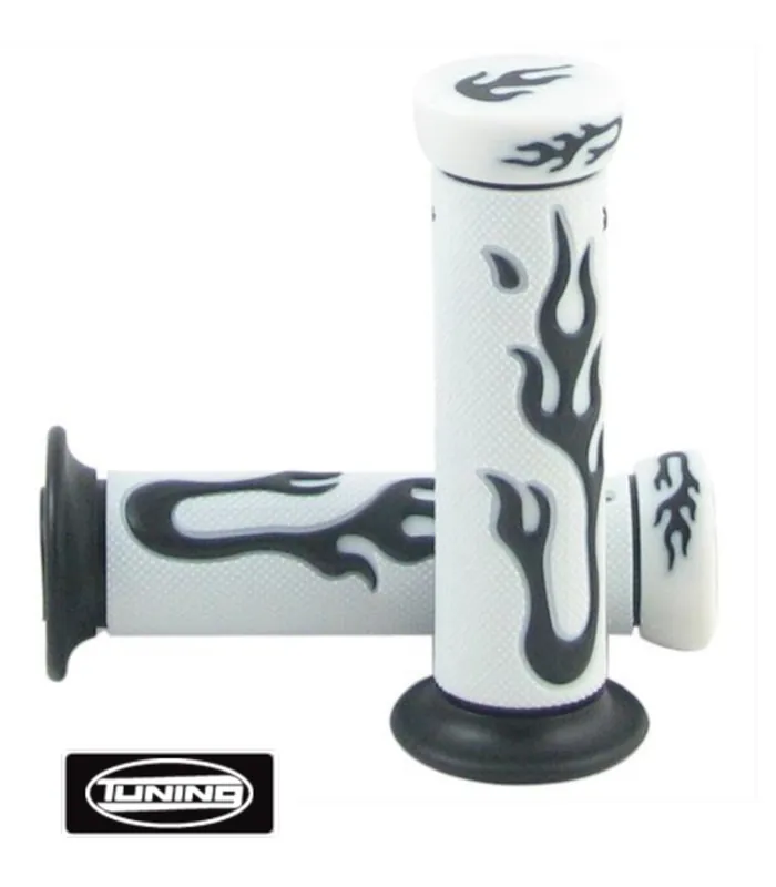 Beliebt Lenkergriffe "Flame" weiß schwarz Griffe 22/24mm/125mm Mofa Moped -Tuning-